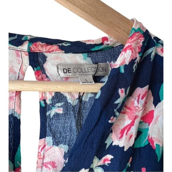 Women's floral midi dress light fabric short sleeve dance casual midi size L. - Picture 8 of 13